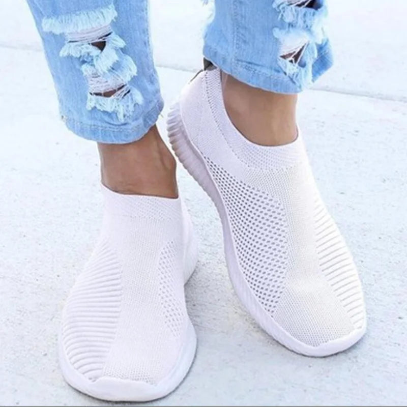 Sneakers slip-on da donna in maglia di gomma traspirante per un comfort che dura tutto il giorno 7