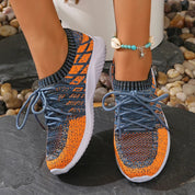 Sneakers slip-on da donna in tessuto lavorato a maglia leggero e traspirante 3