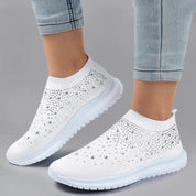Sneakers slip-on eleganti da donna in maglia, comode ed eleganti 6