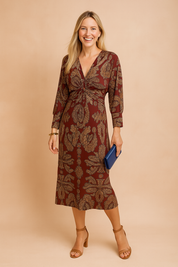 Teresa | Abito elegante con scollo a V e maniche lunghe 4