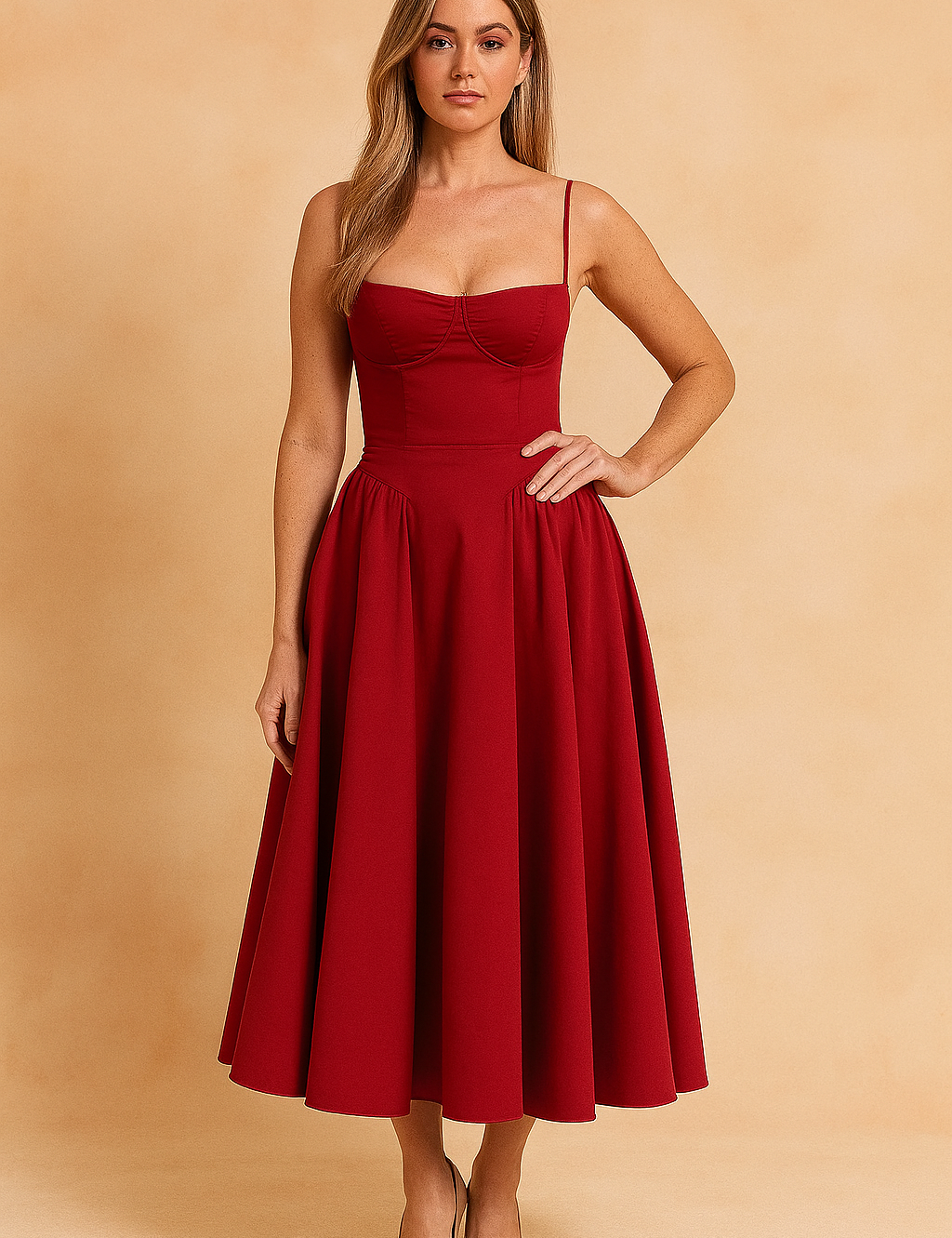 Tulum | Elegante abito estivo midi senza maniche con corsetto 2