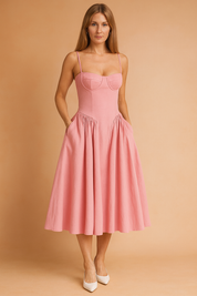 Tulum | Elegante abito estivo midi senza maniche con corsetto 6