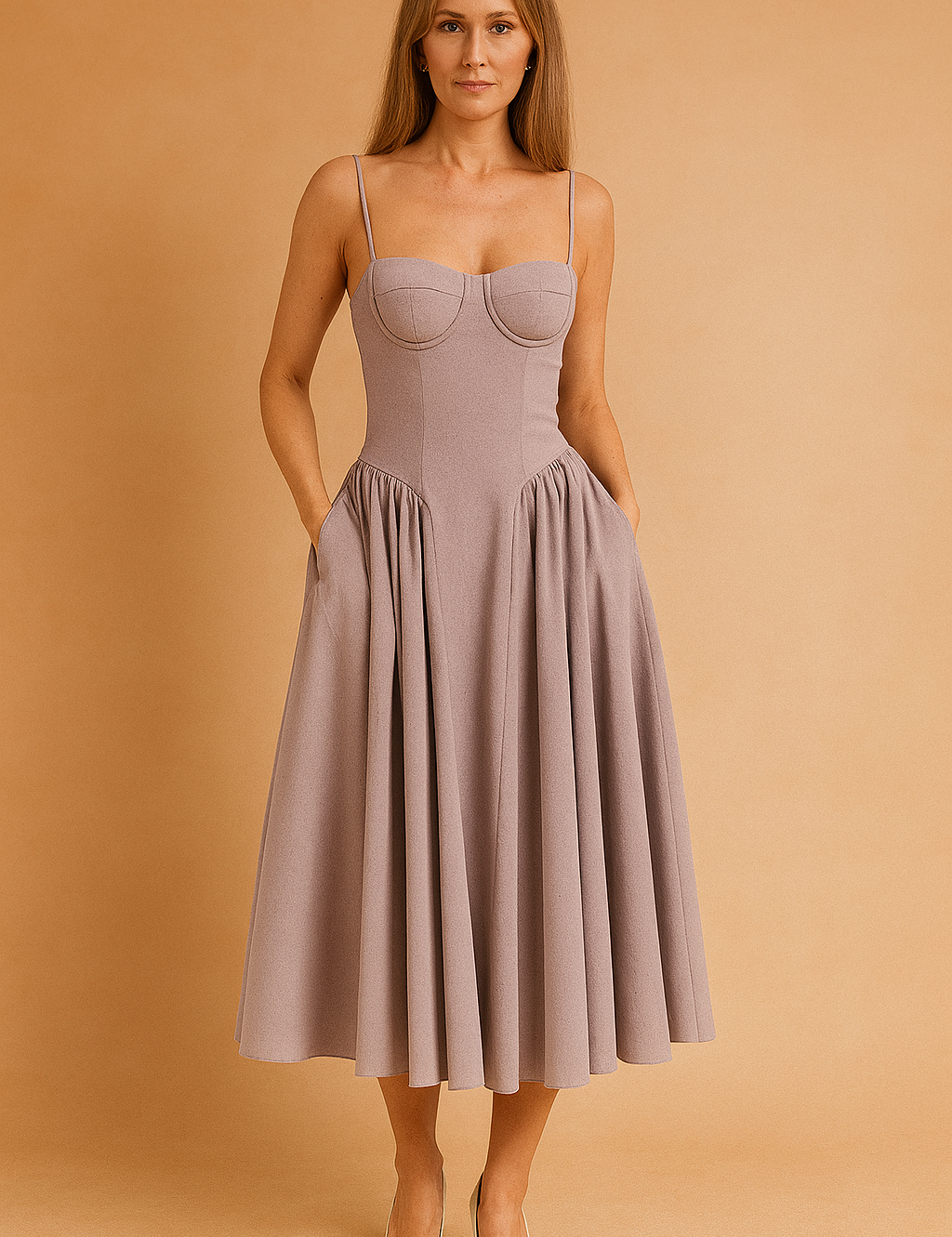 Tulum | Elegante abito estivo midi senza maniche con corsetto 7