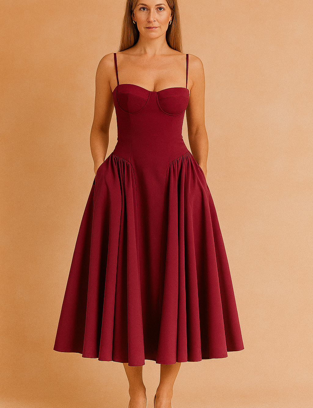 Tulum | Elegante abito estivo midi senza maniche con corsetto 8