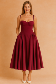Tulum | Elegante abito estivo midi senza maniche con corsetto 8
