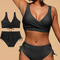Bikini Vita Alta Donna — Scollatura Profonda Arricciato
