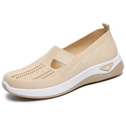 Mocassini Slip-On Donna — Tessuto Maglia Dettaglio Catena