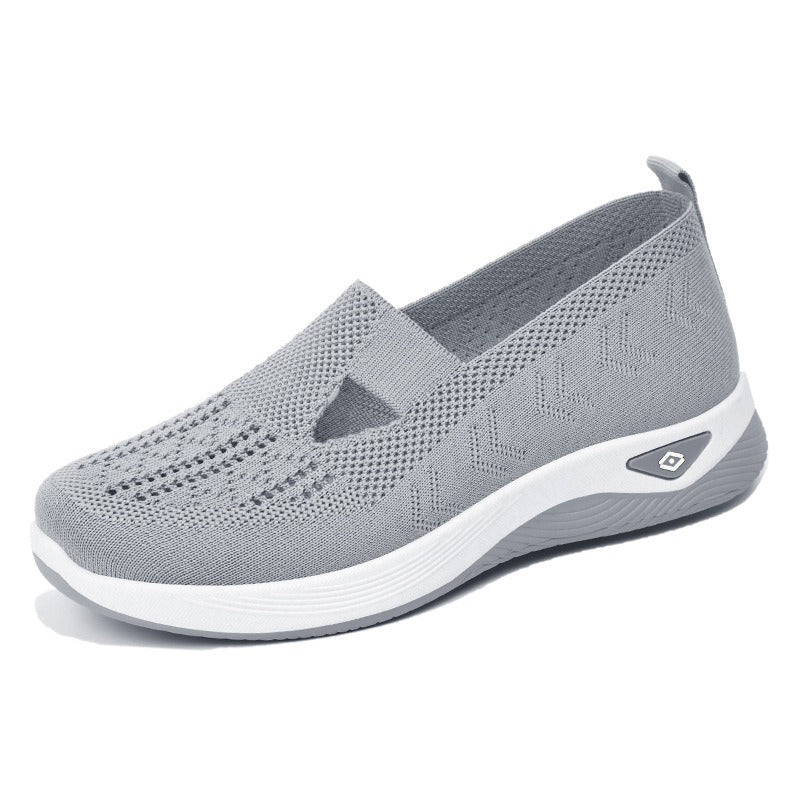 Mocassini Slip-On Donna — Tessuto Maglia Dettaglio Catena