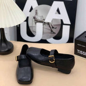Ballerine Donna — Punta Quadrata Pelle Vacchetta Comfort