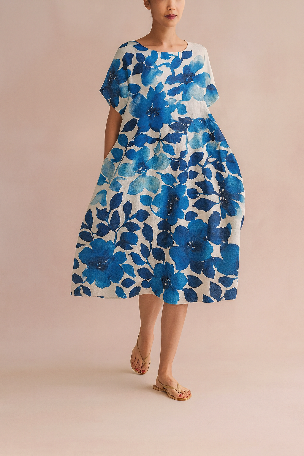 Blue with flowers