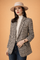 Blazer Donna — Motivo Quadri Aderente Mix Tessuti Pregiati