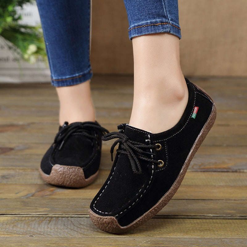 Ballerine Stringate Donna — Casual Scamosciate Suola Gomma