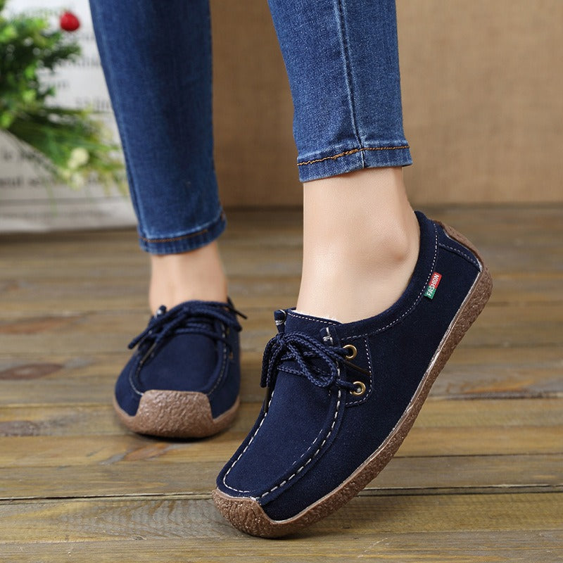 Ballerine Stringate Donna — Casual Scamosciate Suola Gomma
