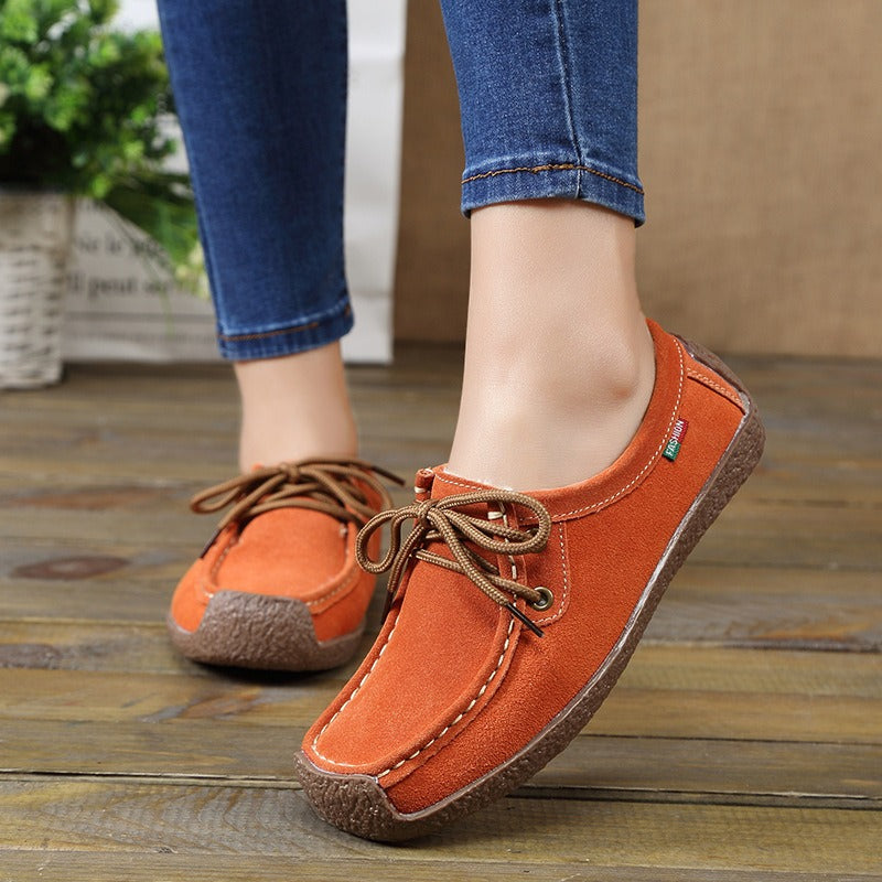 Ballerine Stringate Donna — Casual Scamosciate Suola Gomma