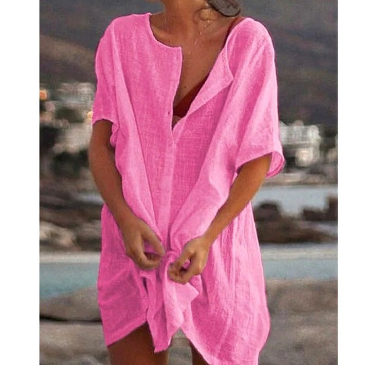 Copricostume Donna Midi — Leggero Traspirante per Spiaggia