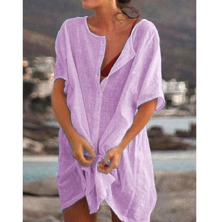 Copricostume Donna Midi — Leggero Traspirante per Spiaggia