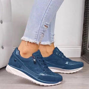 Sneakers Donna Eleganti Ortopediche Con Supporto Arco E Cerniera - Scarpe Da Ginnastica Bianche Per Comfort Quotidiano