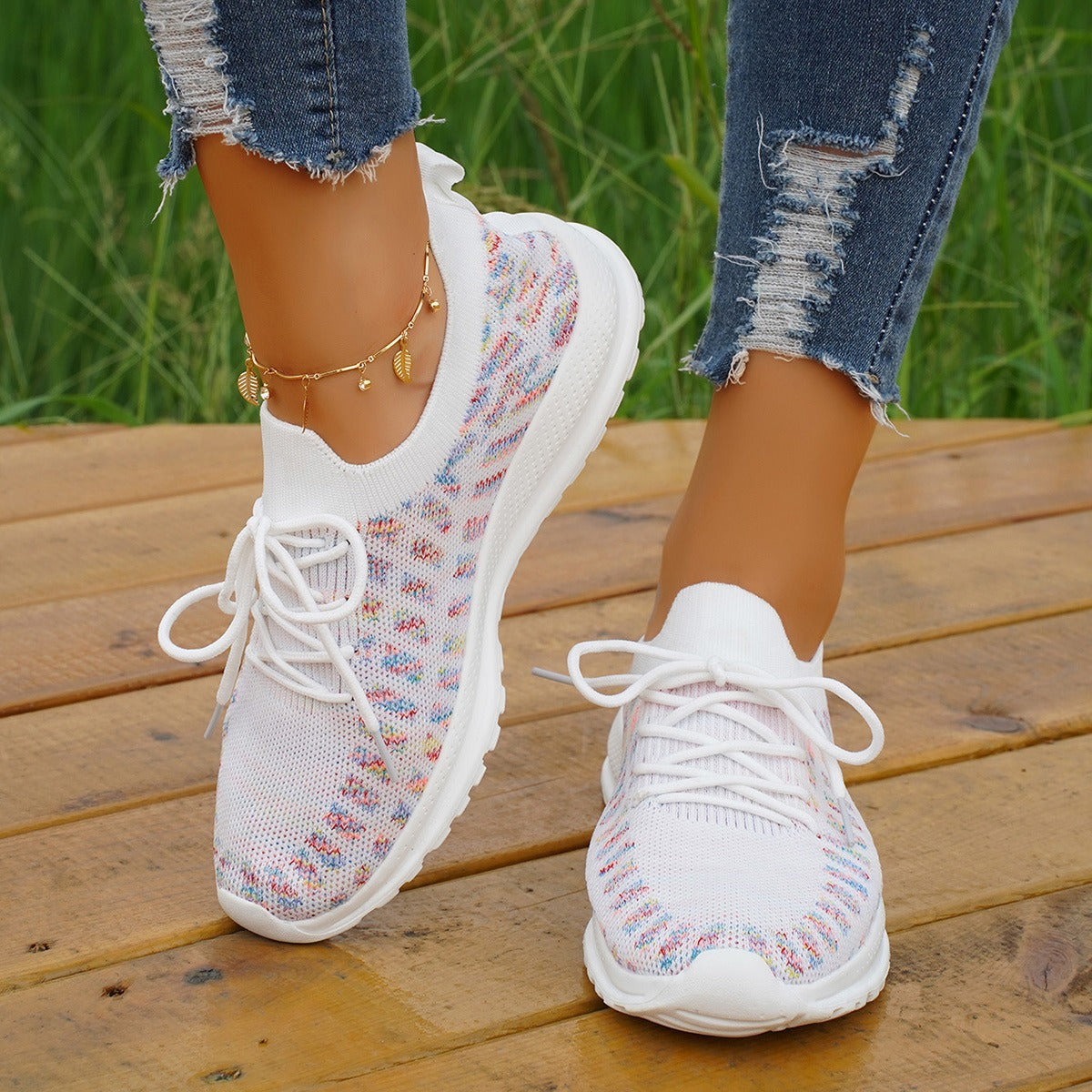 Sneakers Donna Slip-On — Maglia Traspirante Leggere